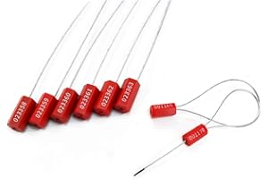 Dtacke 10PCS Pull-Tite Steel Security Cable Wire Seals Numbered Anti-Tamper Security Tags