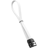 CableMod ModMesh Sleeved SATA 3 Cable (White, 30cm) | Nylon Sleeve. Up to 6Gb/s Transfer Speeds. Heatshrink-free. Straight Connector to Straight Connector.