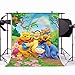 FHZON 5x7ft Winnie The Pooh and Friends Picture Background Rainbow Green Grass Leaves Photography Backdrop Children Baby Newborn Birthday Party Studio Video Prop LXFH274