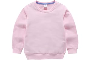 DCUTERQ Boys' Crewneck Thin Sweatshirt Girls Sport Long Sleeve Cotton Pullover Tops Kids Toddler Solid T-Shirt
