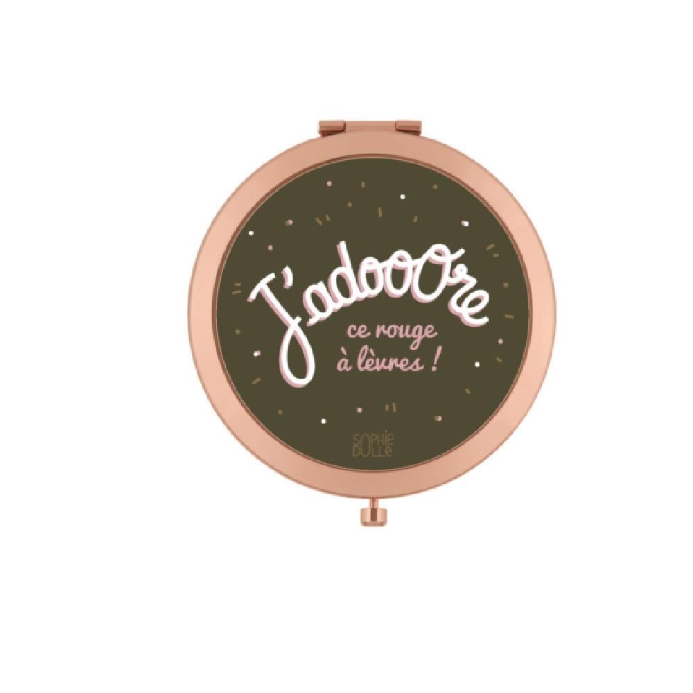 DLP Laurence Pocket Mirror "J'adooore" Metal Diameter 7 cm