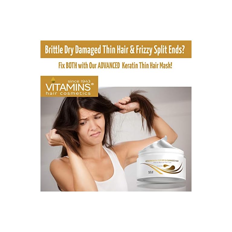 Vitamins Keratin Hair Mask Deep Conditioner Biotin Collagen Protein & Castor Oil Repair for