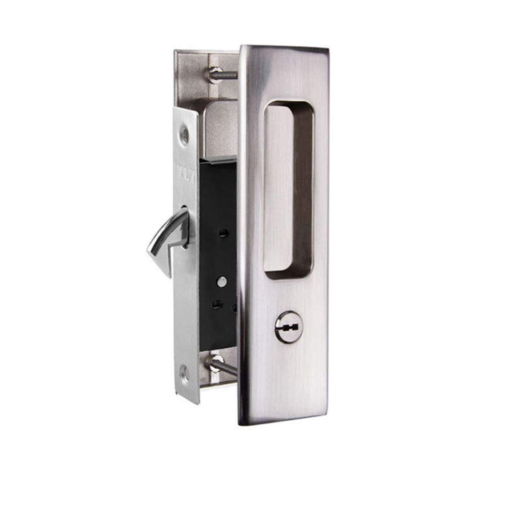 Dometool UK Gate Bathroom Locks Sliding Door Lever Mortise Handle Locks Keyed Sets Silver
