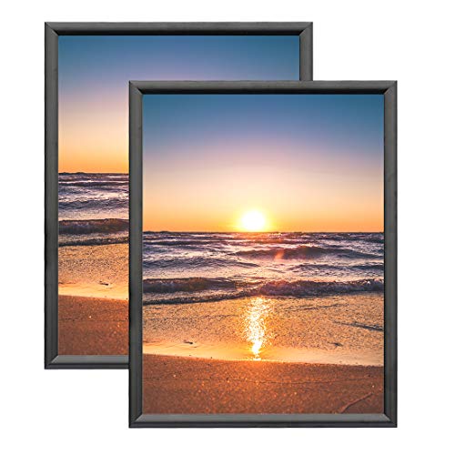 HAITIAN Snap Poster Frame for 18x24 Inch Poster, Front Open Wall Hanging Style, Durable Aluminum Profile, Color Black