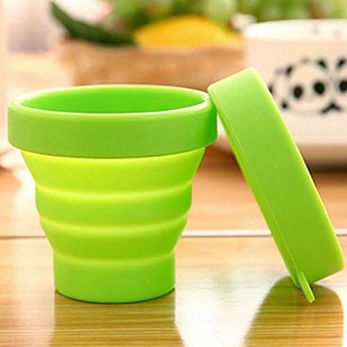 New 2016 Lovely Portable Silicone Folding Cup Telescopic Collapsible Mug Foldable Travel Camping Tool Green