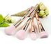 COLOR CLEANER Rose Gold Makeup Brush Set Professional Synthetic Foundation Blush Concealer Contour Highlight Blend Eyeshadow Face Cream Powder Liquid Cruelty Free Vegan Hair Cosmetic Kit