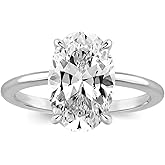 Effinny 3.5 Carat Elongated Oval Cut Engagement Ring for Women,925 Sterling Silver Solitaire Promise Ring
