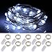 LXS Battery Operated Fairy Lights 10 Sets of 2M/20 LED,Amazingly Bright - Ultra-thin Flexible Easy to Wrap Silver Wire For Graduation Party Favors Rustic Wedding Decor,Fairy Light Effect(Pure White)