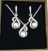 OUFO Necklace and Earrings Jewelry Silver Plated Set for Women 1920s Faux Pearl Pendant Sets for Wedding