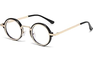 Teumire Classic Round Glasses for men women Circle Blue Light Eyeglasses Hippie Style Non Prescription Eyewear