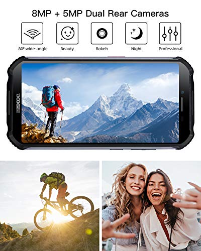 DOOGEE-S40-LITE-Moviles-Libres-Resistente-IP68IP69K-Impermeable-Smartphone-4650mAh-Android-90-Telefono-Movil-Todoterreno-55-Pulgada-Cmara-8MP5MP-Dual-SIM-2GB16GB-Face-ID-Huella-DigitalNegro
