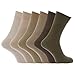 Mens 100% Cotton Ribbed Classic Socks (Pack of 6)
