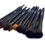 Makeup Brushes Set, Arone 16pcs Premium Cosmetic Brush for Concealer Eye Shadow Foundation Blending Blush, Synthetic Fiber Bristles, Included Gift Box Roll Clutch, Blue
