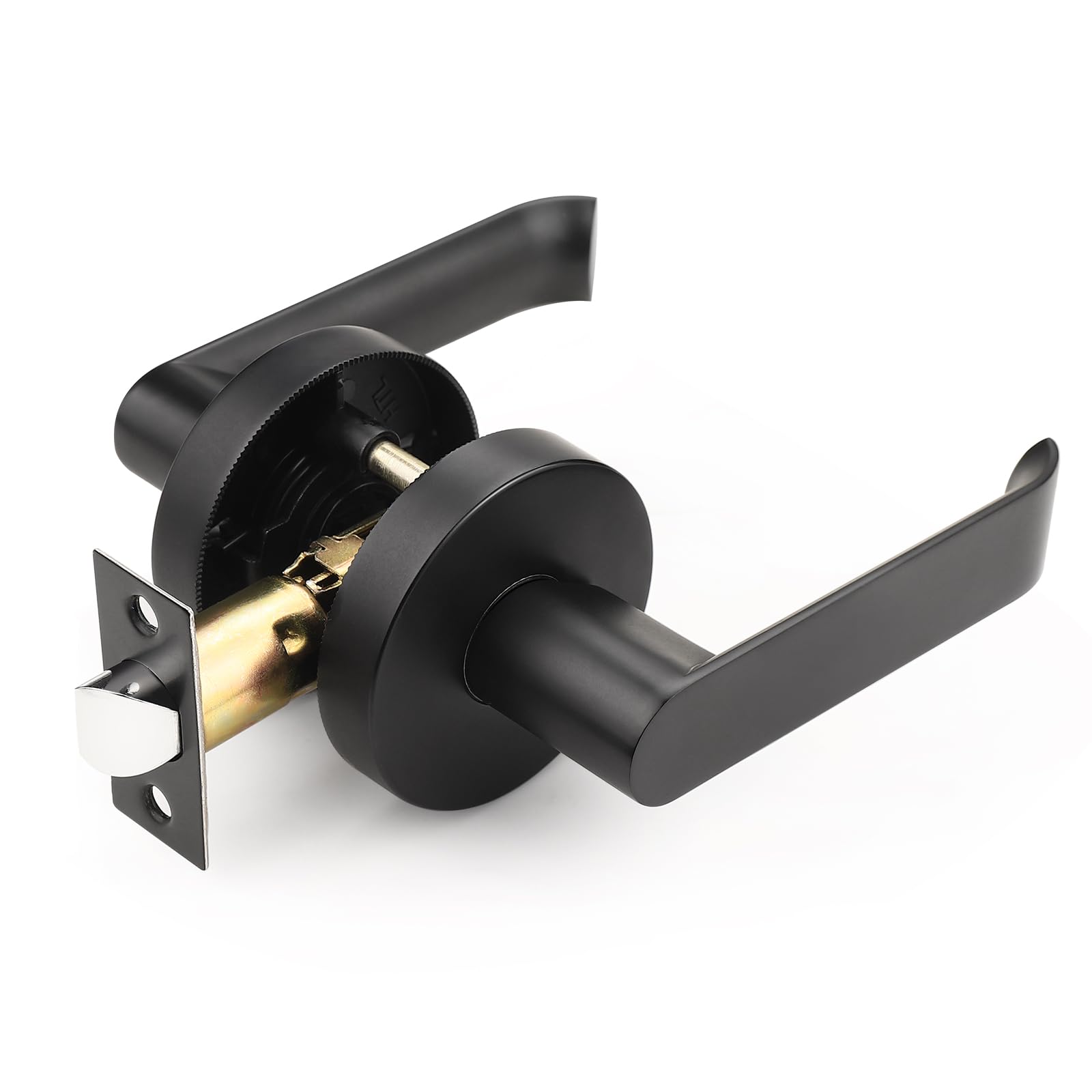 Photo 1 of ***MISSING PARTS***
Lepushom 1 Pack Matte Black Closet Door Lock, Keyless Door Levers, Passage Door Handle for Hallway and Laundry, Modern and Sturdy, Heavy Duty