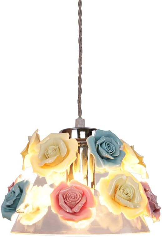 RDGLX Schmiedeeiserne Kronleuchter, einfache transparente Glas Keramik