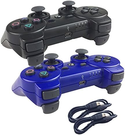 Wireless Controller for PS3 Double Shock - Bundled with USB Charge Cord (Orange and White)