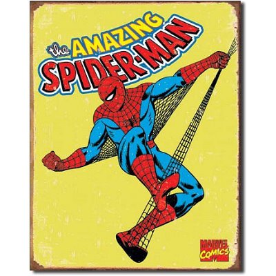 Spider-Man Marvel Comics Distressed Retro Vintage Tin Sign