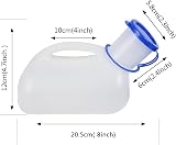 AWOKEN Unisex Portable Urinal Bottle 1000 ML with Lid Funnel Blue White view 3