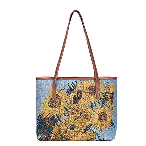Signare Tapestry Womens Bags inspired by Vincent van Gogh, Sunflower (Tote, COLL-ART-VG-SUNF)