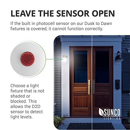 Sunco Lighting Dusk to Dawn Light Bulbs Outdoor Light Sensing Bulb