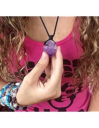 Gypsy World Imports - Collar de amatista, turmalina negra, citrino, cuarzo transparente