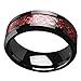 8mm Red Carbon Fiber Black Celtic Dragon Ring For Men Beveled Edges Wedding Band
