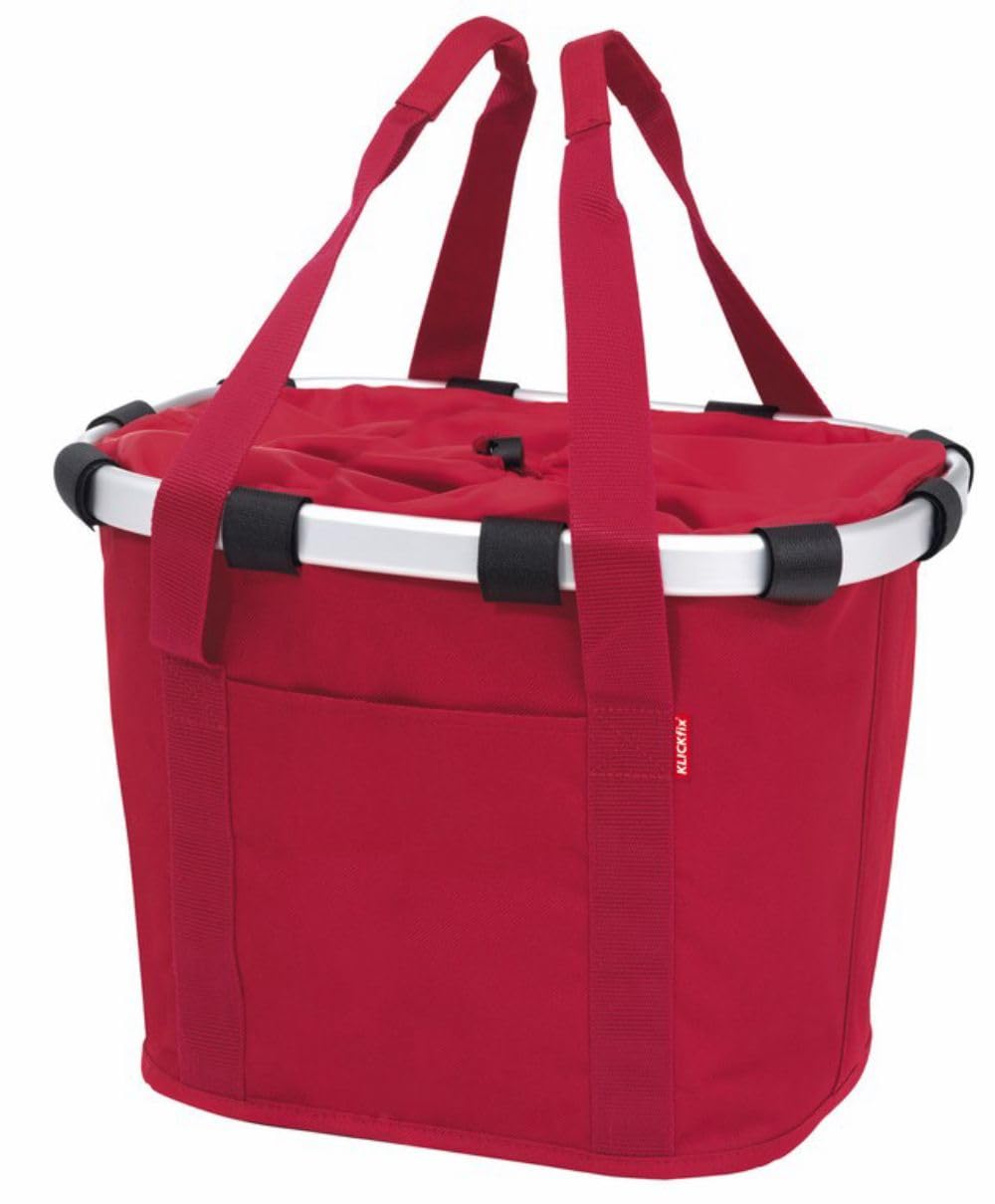 KlickFix Unisex Brašna na řidítka skládací koš jízdní kolo Reisenthel City Bag, Red, 35 x 28 5 cm EU