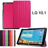 LG G PAD X 10.1 V930 Tablet Case,LG G Pad II 10.1 Cover,LG V930 Tablet Case,[Ultra Slim] [Premium PU Leather] Folio Folding Case Cover for LG G PAD X 10.1 Shell Case-Rose
