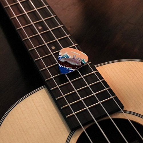 Waving Manatee Mermaid On Rocks And Waves Funny Novelty Guitar Picks Medium Gauge - Set of 6