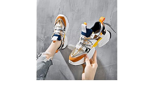 orange color sneakers