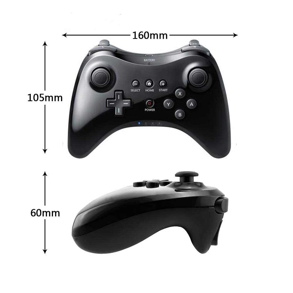 CuleedTec Black Classic Wireless Pro Controller Game Controller Gamepad Joypad Remote for Wii U