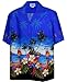 Pacific Legend Men's Parrots Beach Border Hawaiian Shirt-AMAZON3468BLUEXL