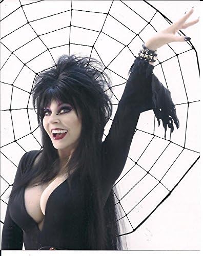 Elvira Cassandra Peterson with Spider Web 8x10 inch Photo