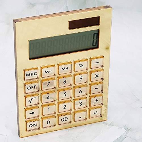 EXPUTRAN Acrylic Calculator with Stand, Battery and Solar Hybrid Powered Basic Calculator 12