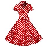 Maggie Tang 50s 60s Vintage Short Sleeves Swing Rockabilly Ball Party Dress