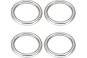 Abimars 3" Seamless Metal O Ring, 4 Pack 304 Stainless Steel Rings Load 440lbs, Solid, Heavy Duty Multi-Purpose Metal O-Ring for Macrame,Dog Leashes