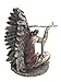 Native American Indian Chief Smoking Peace Pipe Statue Sculpture Figurine