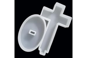 【300+ Design Optional】 Fuehbur Cross with Base Resin Silicone Large-Cross Mold for DIY Hanging Candles Decoration Crafting Blessed Cross Gift【Mold Length: 7.08 in, Depth: 0.89 in】- XL Size