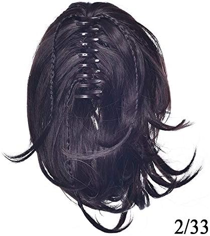 Braiding Hairpiece Synthetic Hair Blonde Black Clip In Hair Extension Straight Pony Tail Gray Claw Ponytail For Women 233 12inches