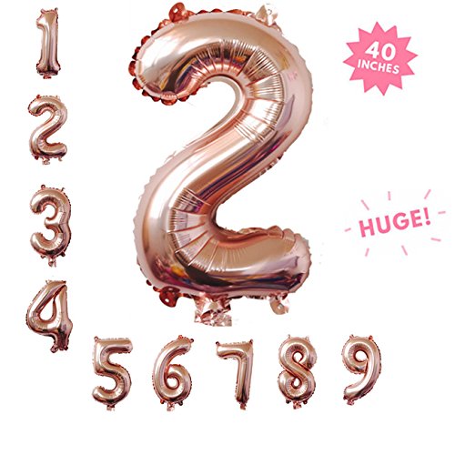 40 inch rose gold jumbo digital 2 number balloons huge …