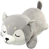 ERDAO Husky Plush Pillow,Huskie Stuffed Animal Toy Puppy Throw Pillow for Kids and Adults (13.7 inch)