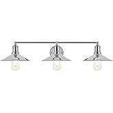 Living District Etude 3-Light Mid-Century Metal Wall Sconce in Chrome