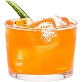 Restaurantware Sumi 7.5 Ounce Rocks Glasses Set of 6 Fine-Blown Lowball Glasses - Tempered Dishwasher-Safe Glassware Clear Gl