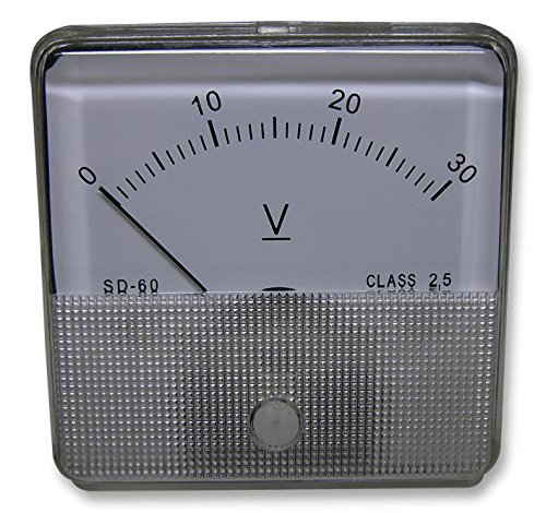 Multicomp SD-60/0-30V Analogue Panel meter, DC Voltage 0V to 30V, 60 mm