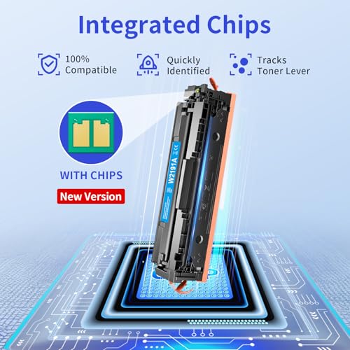 myCartridge Replacement for HP 219A (with Chip) for 219A 219X for HP Color LaserJet Pro MFP 3302FDWG Toner for MFP 3302SDWG 3302FDNG for W2190A W2191A W2192A W2193A (Pack of 4)