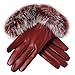 Hot Sale !!! Women's Winter Gloves,Jushye Christmas Women leather Gloves Autumn Winter Warm Faux rabbit fur gloves Mittens (Red)