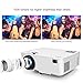 Video Projector, HTLL Home Cinema Mini Projector, 1500Lumens, HD Projector Support 1080P, HDMI, VGA, USB, AV,SD Input for Home Entertainment, TV, Laptop, Gaming, Smartphone etc (4.0-Inch) (White)