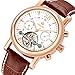 GLEIM Womens Wrist Watch, Classic Srystal Dial Auto-Winding Lady Dress Watch (Brown)