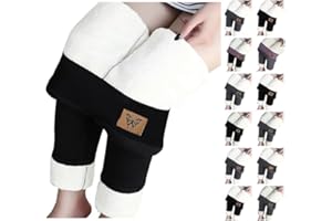 Fleece Lined Leggings Women Plus Size High Waist Tights Warm Thick Sherpa Yoga Pants Winter Thermal Print Pant