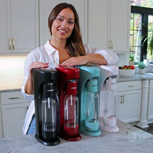 Drinkmate OmniFizz Sparkling Water and Soda Maker, Carbonates Any Drink, Bubble Up Bundle - Includes Two 60L CO2 Cylinders, One Carbonation Bottle, and Fizz Infuser (Matte Black)
